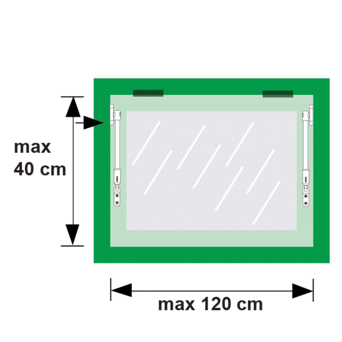 AXA Tele-uitzetter 20cm zwart detail scharnier