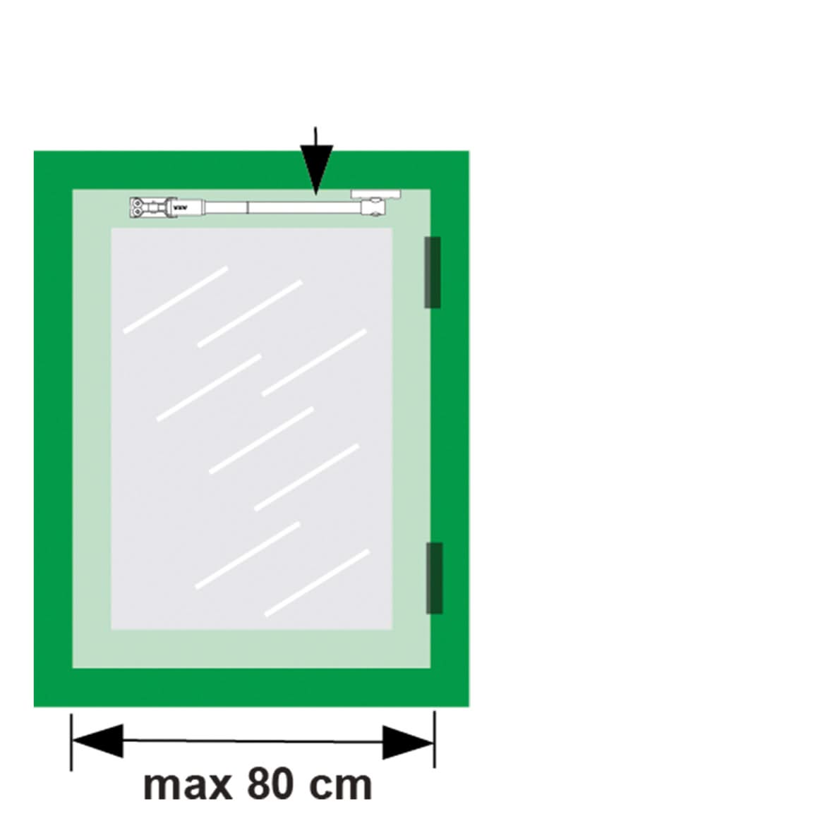 AXA Tele-uitzetter 35cm RVS detailopname