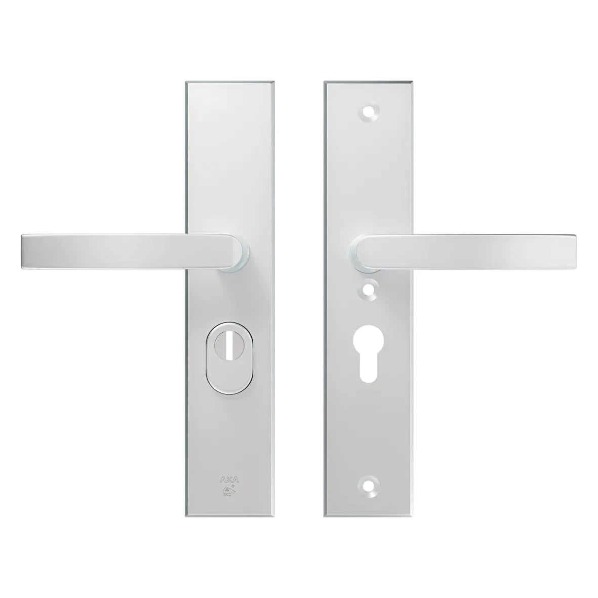 AXA Edge Plus veiligheidsbeslag kruk/blok PC55 aluminium naturel – vooraanzicht