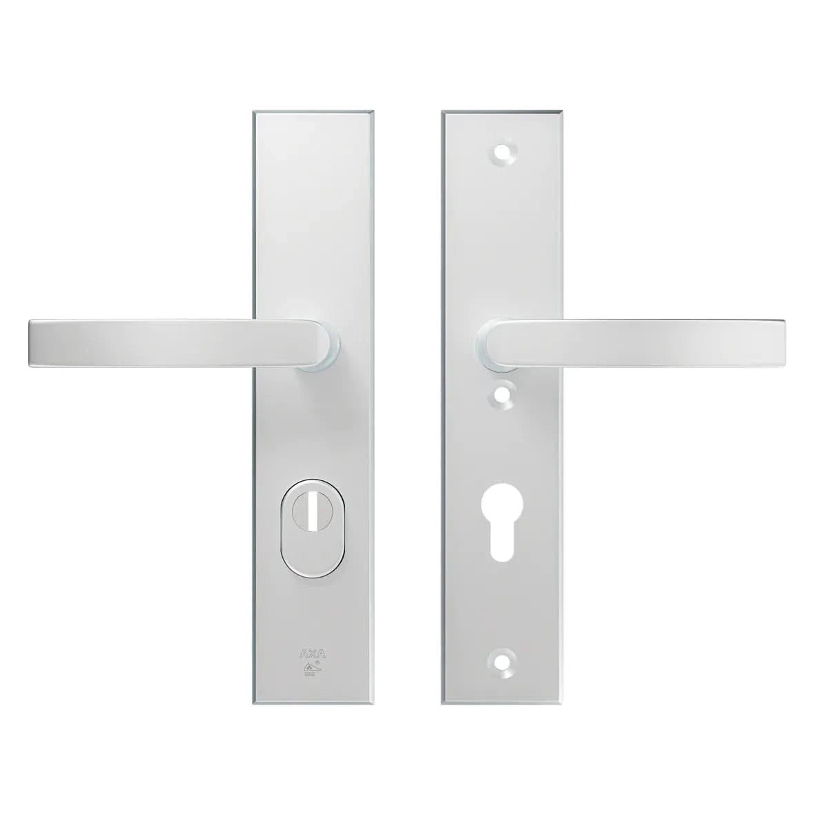 AXA Edge Plus veiligheidsbeslag kruk/blok PC72 aluminium naturel – vooraanzicht