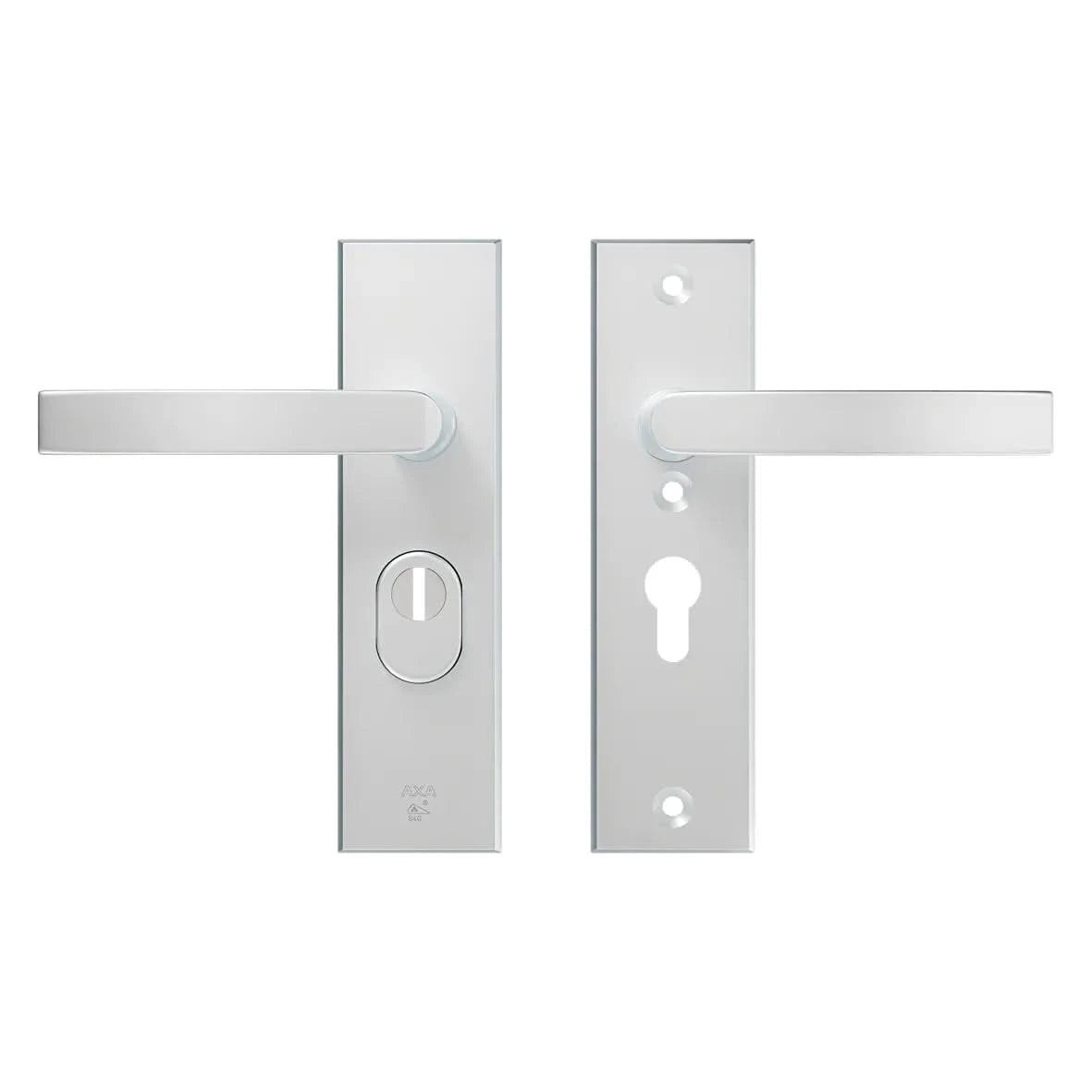AXA Edge Plus veiligheidsbeslag kort kruk/blok PC55 aluminium naturel – vooraanzicht
