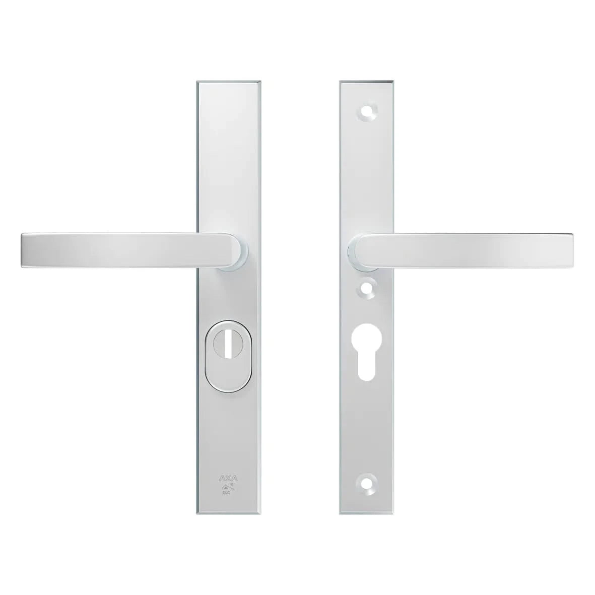 AXA Edge Plus veiligheidsbeslag smal kruk/blok PC55 aluminium naturel – vooraanzicht
