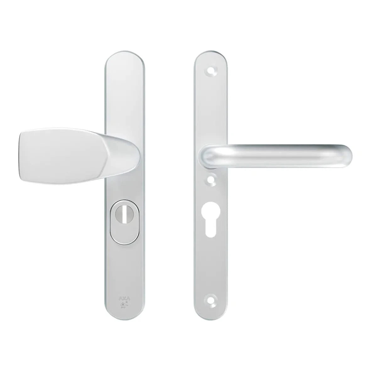 AXA Oval Plus veiligheidsbeslag Wing-knop PC55 aluminium zilver vooraanzicht