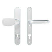 AXA Oval Plus veiligheidsbeslag smal kruk Wing+U aluminium naturel - vooraanzicht