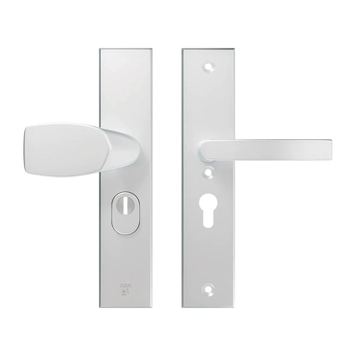 AXA Edge Plus veiligheidsbeslag Wing-knop en kruk PC55 aluminium F1 vooraanzicht