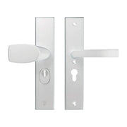 AXA Edge Plus veiligheidsbeslag Wing-knop en kruk PC55 aluminium F1 vooraanzicht