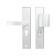 AXA Edge Plus veiligheidsbeslag D-duwer+kruk blok PC55 aluminium zilver – vooraanzicht