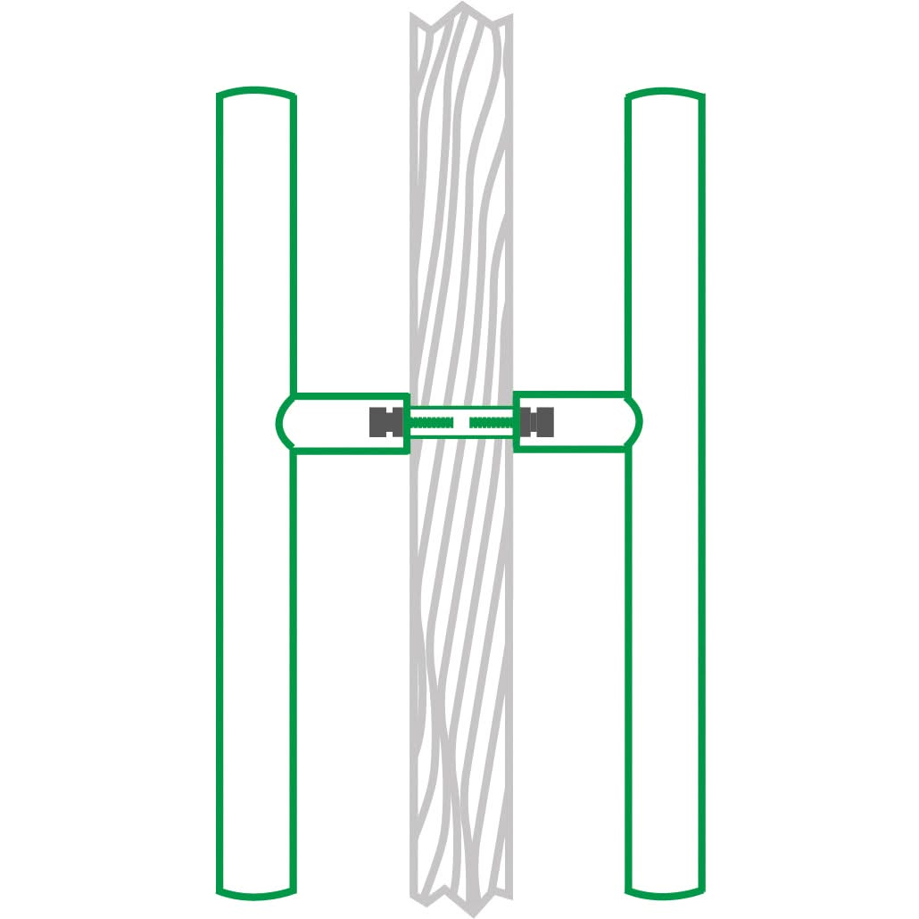 AXA montageset deurgrepen dubbelzijdig B aluminium - onderdelen