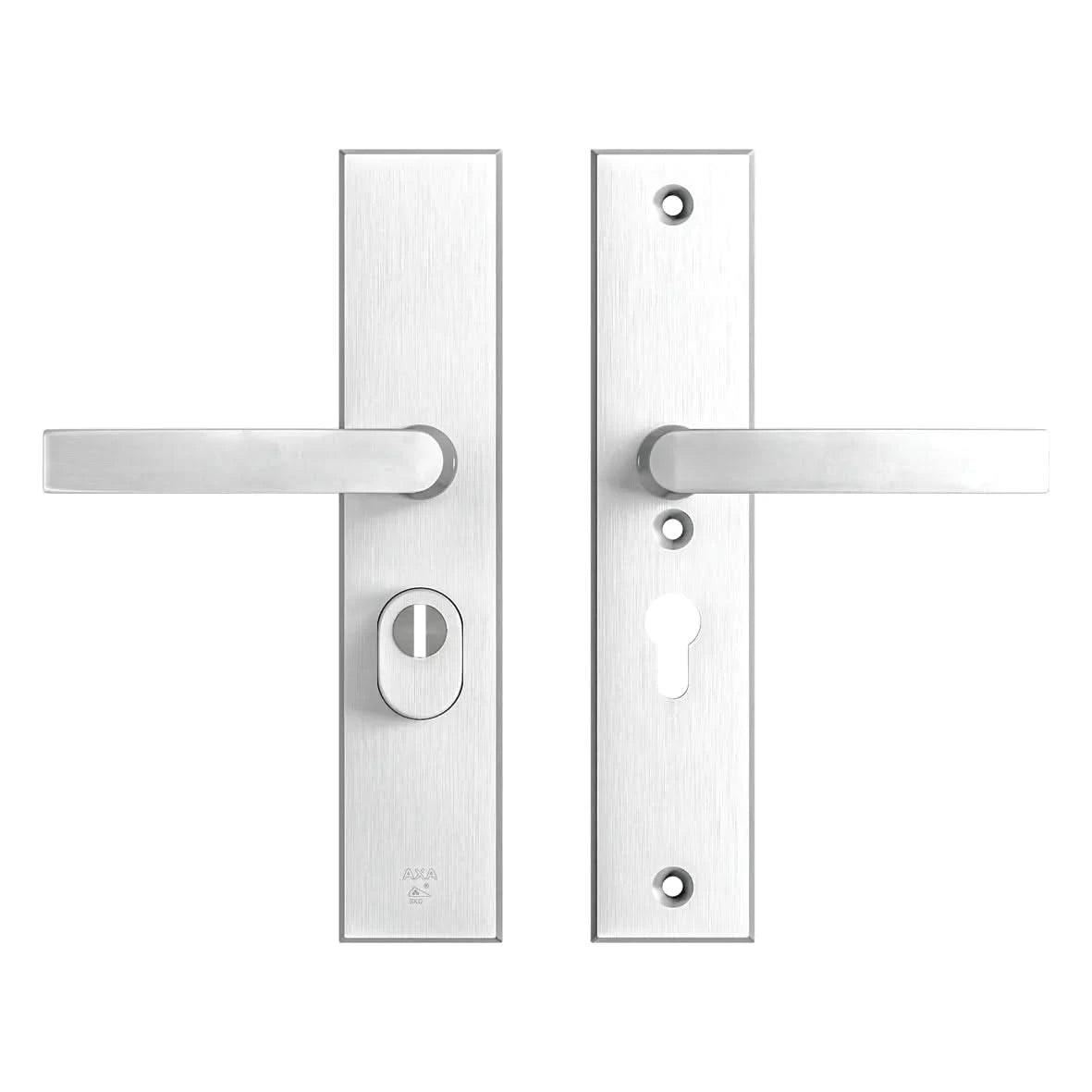 AXA Edge Plus veiligheidsbeslag kruk PC55 aluminium naturel – vooraanzicht