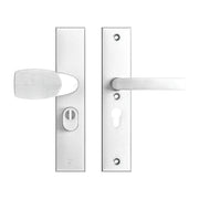 AXA Edge Plus veiligheidsbeslag kruk/knop Wing PC55 aluminium naturel – vooraanzicht