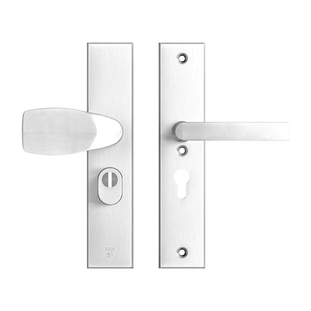 AXA Edge Plus veiligheidsbeslag kruk/knop Wing PC55 aluminium naturel – vooraanzicht