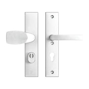 AXA Edge Plus veiligheidsbeslag kruk Wing+blok PC72 aluminium naturel – vooraanzicht