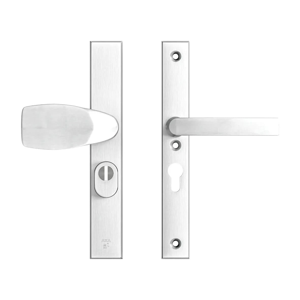 AXA Edge Plus veiligheidsbeslag Wing+Blok PC55 aluminium naturel vooraanzicht