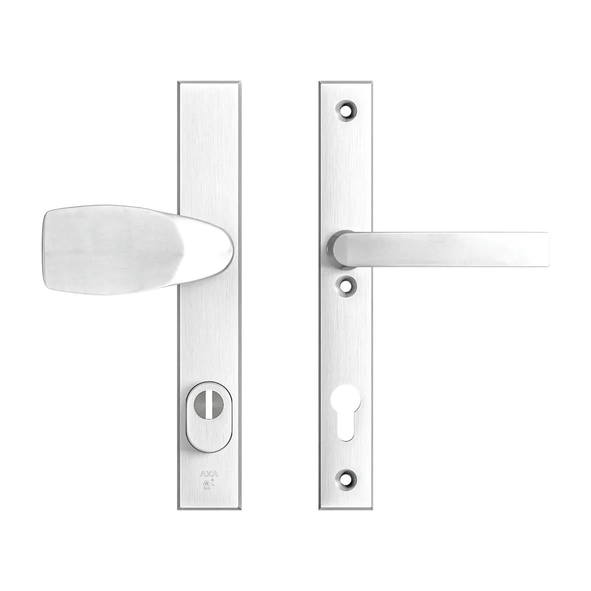 AXA Edge Plus veiligheidsbeslag Wing+Blok PC92 aluminium naturel vooraanzicht
