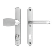 AXA Oval Plus veiligheidsbeslag smal kruk Wing+U aluminium naturel - vooraanzicht