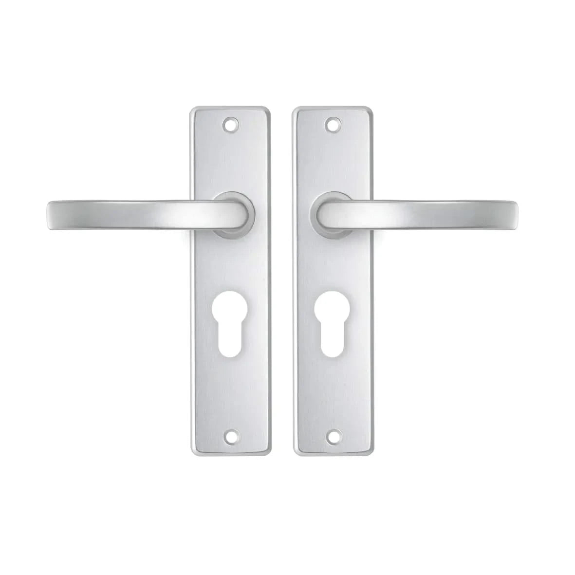 AXA Edge deurkruk blok PC55 aluminium naturel – vooraanzicht