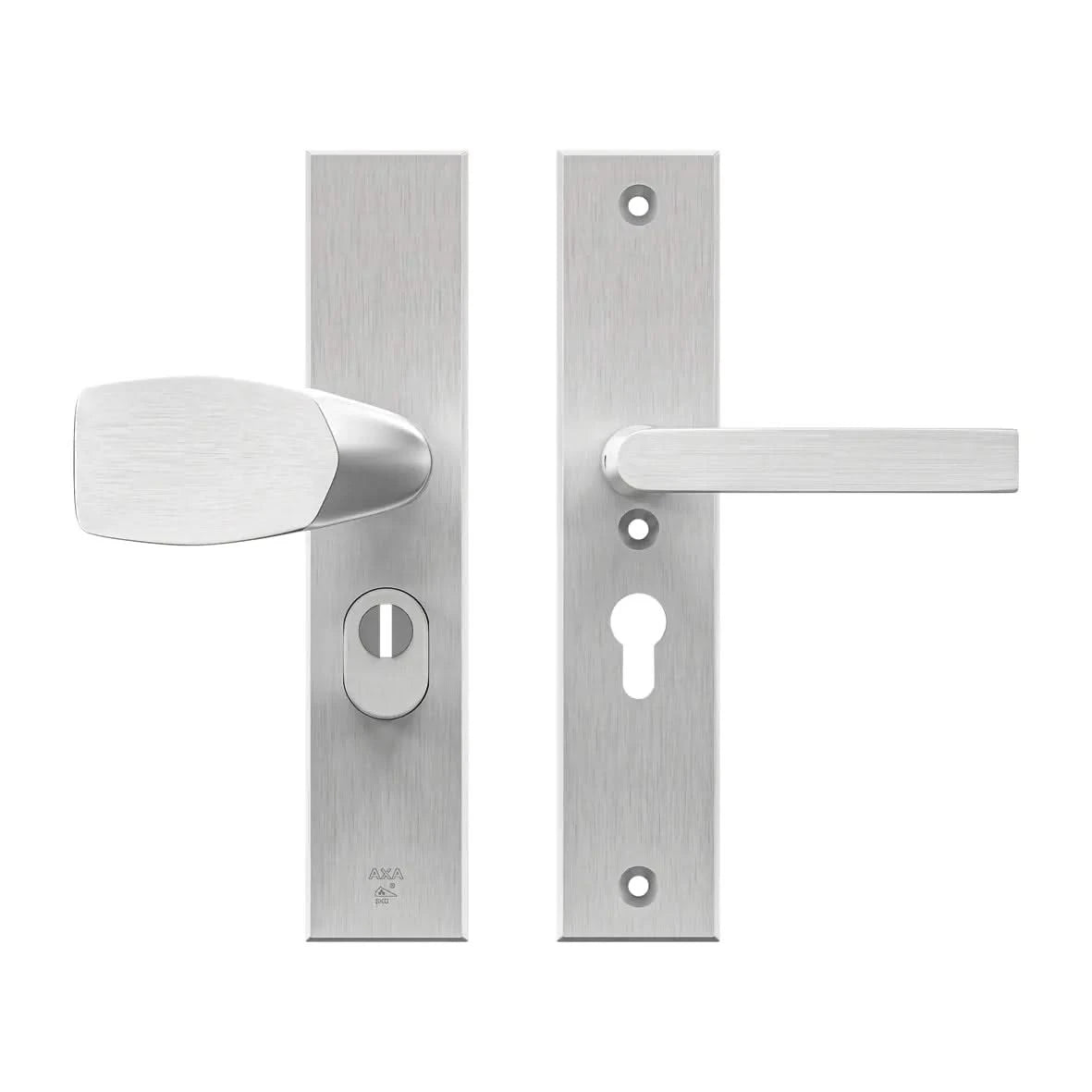 AXA Edge Plus veiligheidsbeslag Wing kruk + kruk PC55 Aluminium zilver - vooraanzicht