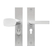 AXA Edge Plus veiligheidsbeslag Wing kruk + kruk PC55 Aluminium zilver - vooraanzicht