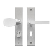 AXA Edge Plus veiligheidsbeslag Wing knop + kruk PC72 Aluminium F1 geslepen (zilver) - vooraanzicht