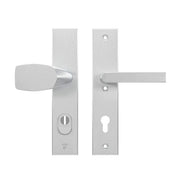 AXA Edge Plus veiligheidsbeslag Wing kruk + kruk PC55 Aluminium zilver - vooraanzicht