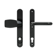 AXA Oval Plus veiligheidsbeslag Wing-knop PC92 aluminium zwart vooraanzicht