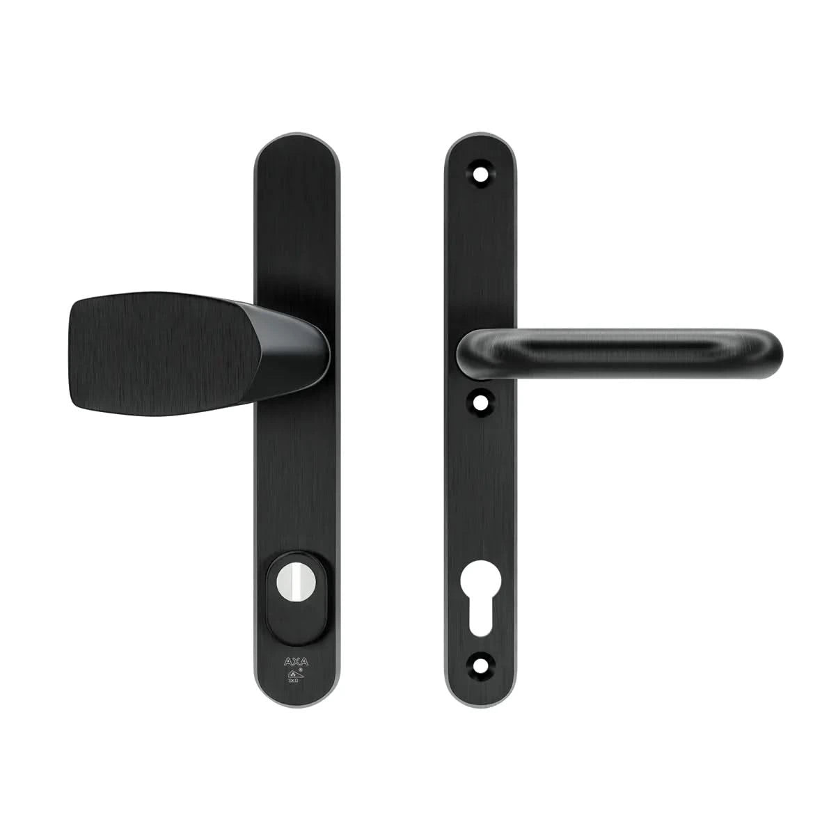 AXA Oval Plus veiligheidsbeslag Wing-knop PC92 aluminium zwart vooraanzicht