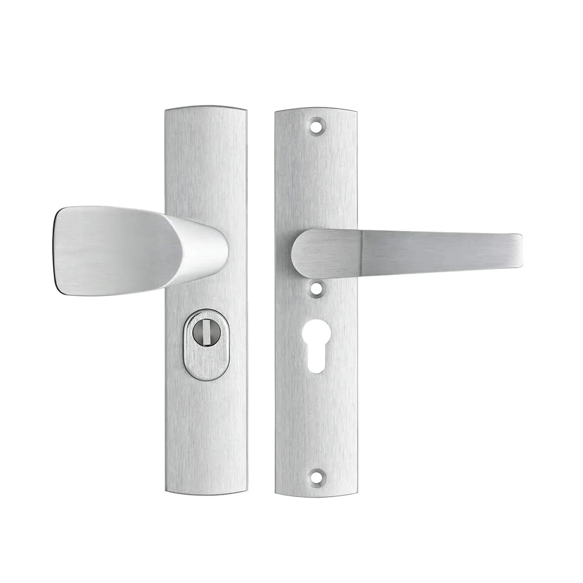 AXA Premium veiligheidsbeslag Wing-knop kruk Arrow PC55 aluminium zilver vooraanzicht