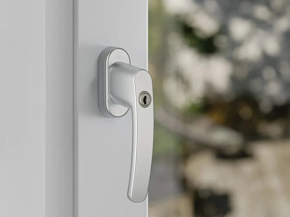 AXA veiligheids raamkruk Oval Roma 90 aluminium - zijaanzicht