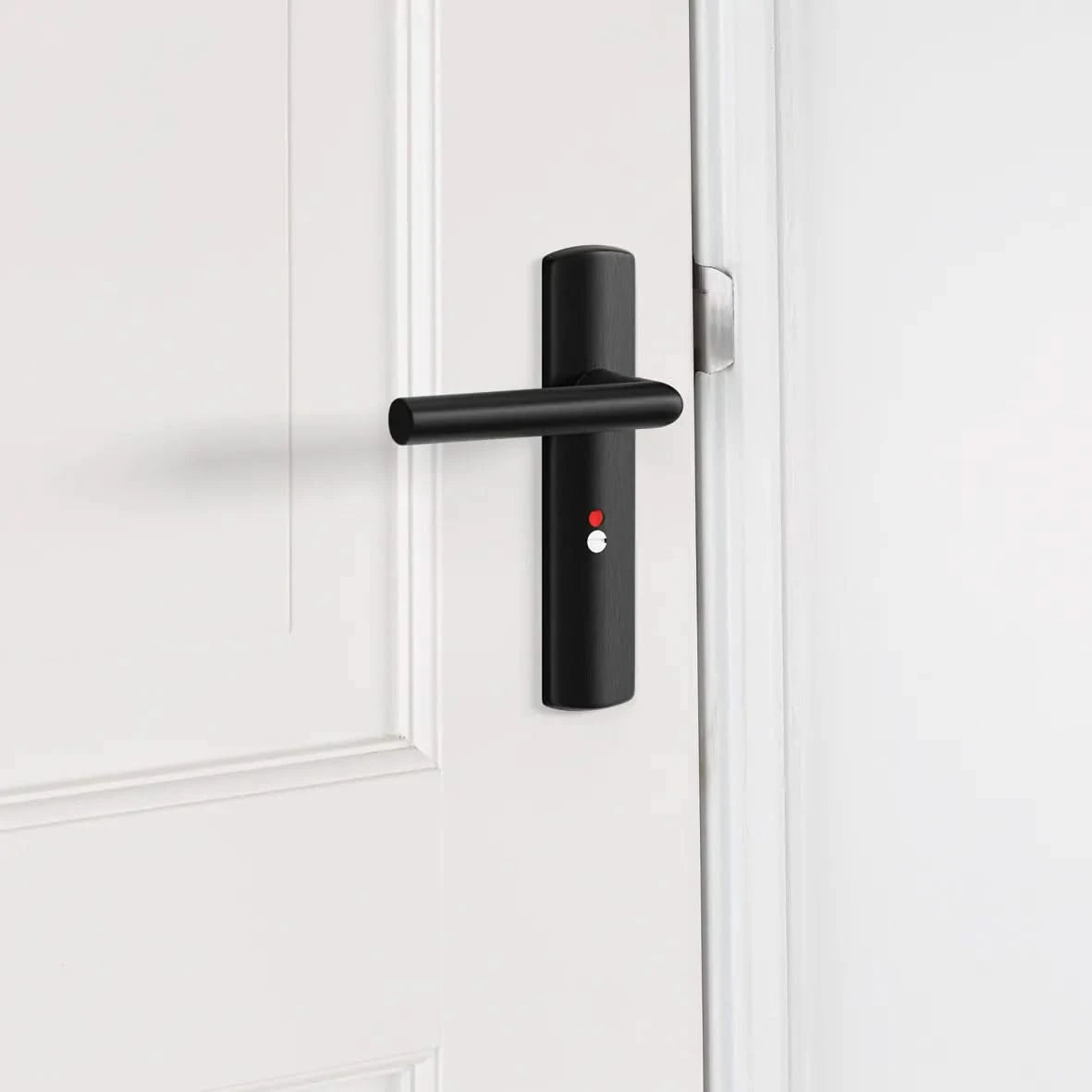 AXA Binnendeurbeslag Curve Klik Milan toilet 63 zwart schild detail