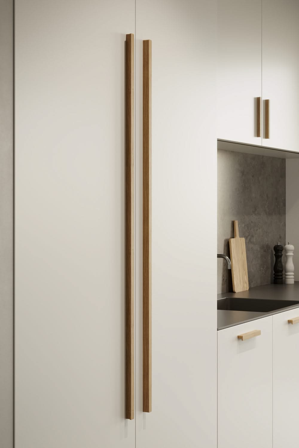 Furnipart Elan Wood Handle houten meubelgreep blank gelakt detail