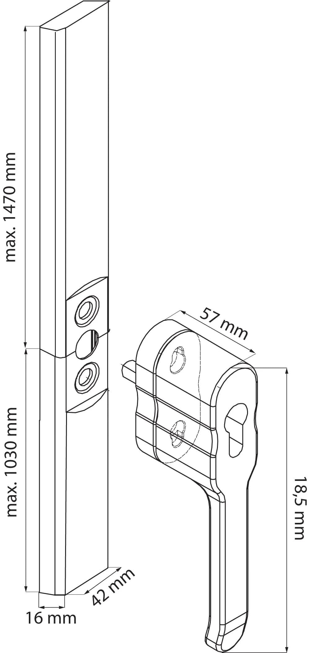 Dulimex DX espagnoletsluiting SKG** – detailopname
