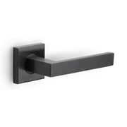 Formani BASIC BSQ2-G deurkruk op vierkant rozet in PVD gunmetal, vooraanzicht