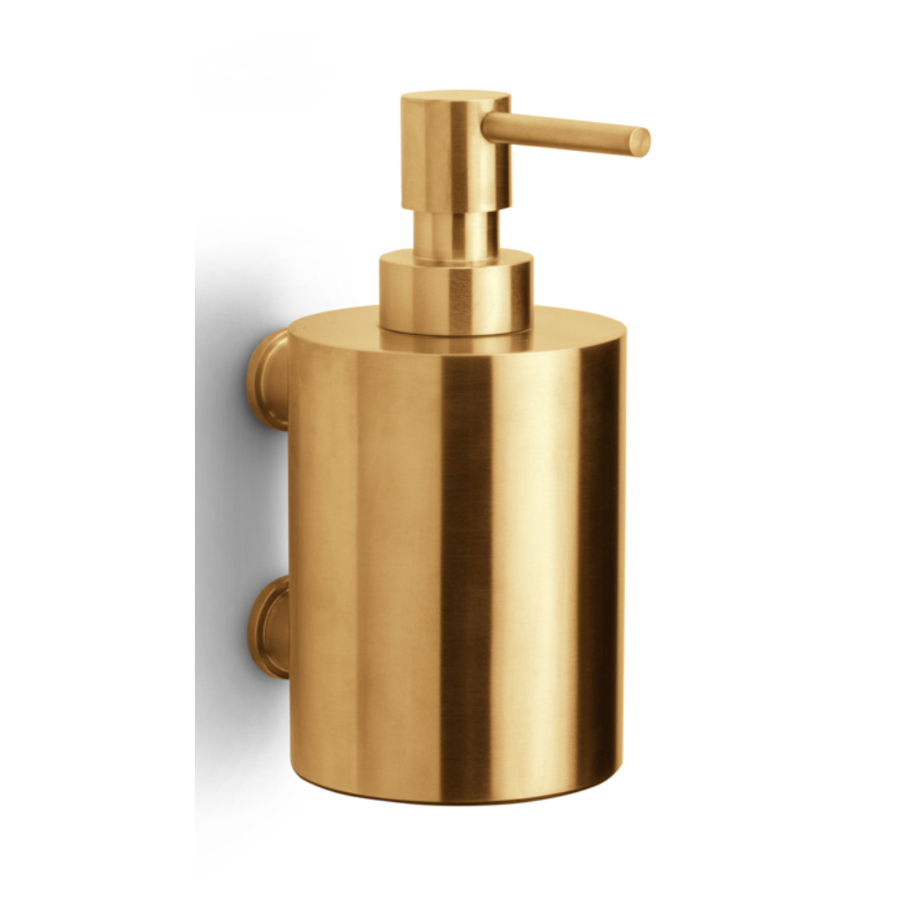 FORMANI ONE PB501 zeepdispenser met muurbevestiging PVD mat goud – vooraanzicht