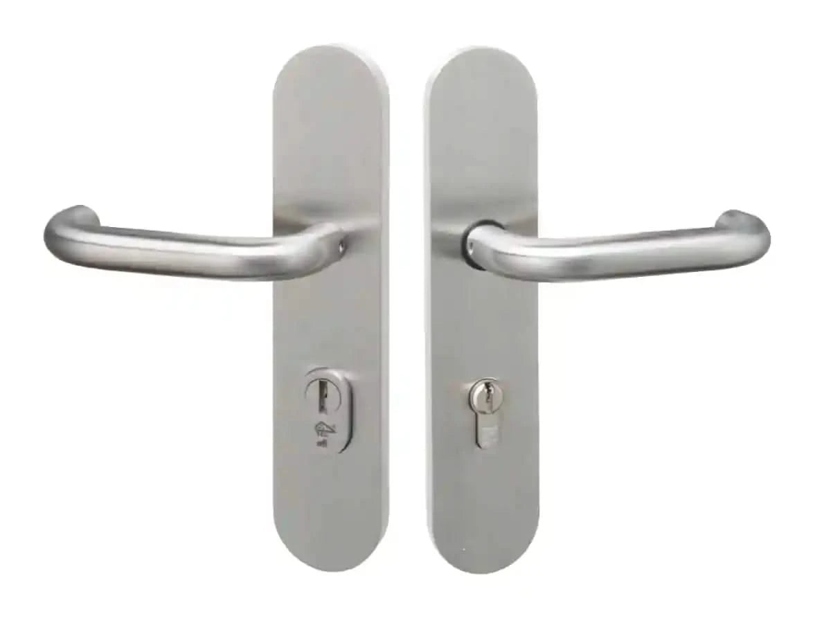 Hafi Private Line veiligheidsbeslag model 202 kruk/kruk RVS geborsteld - gemonteerd op deur