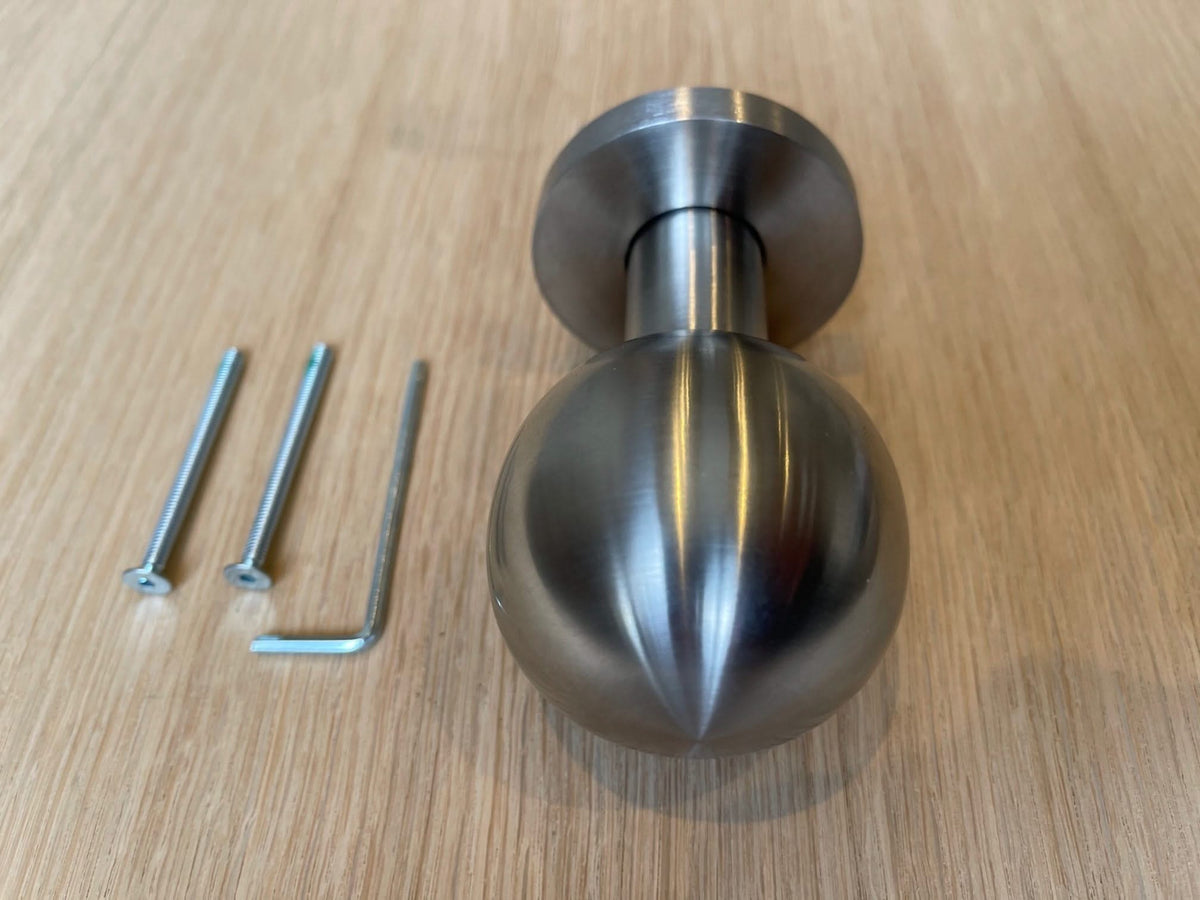 Hafi Private Line deurknop model 285 bolle draaibare knop RVS geborsteld – vooraanzicht