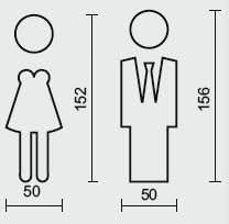 HDD Pro pictogram heren en dames inox - detailweergave
