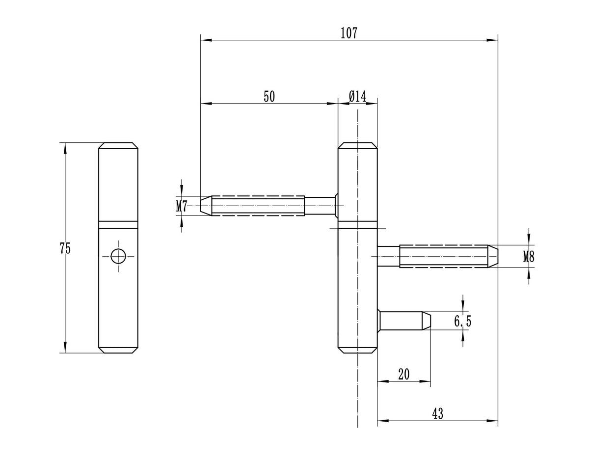 Dulimex DX inboorpaumelle Ø14 mm staal RVS-finish - detailweergave