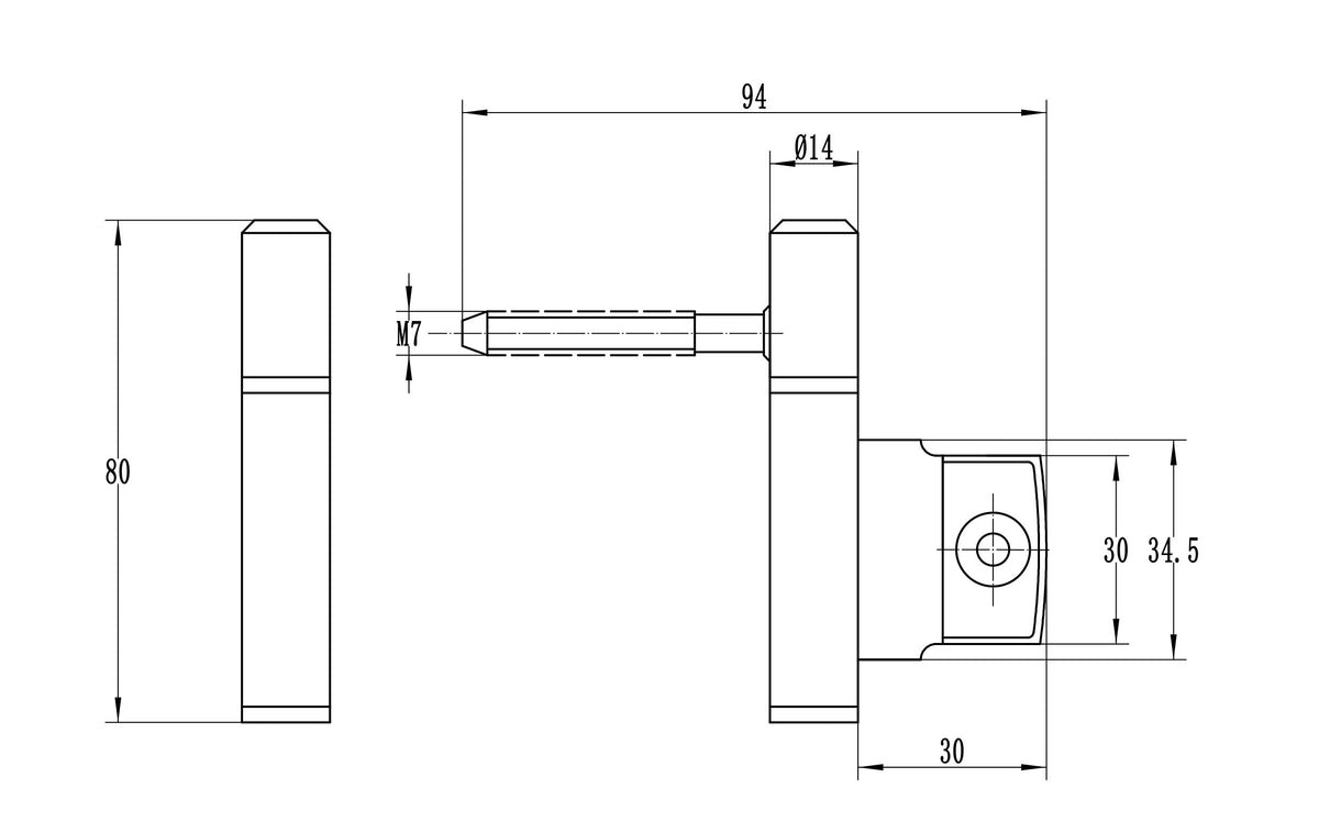 Dulimex inboorpaumelle satijn verchroomd 14 mm – detail