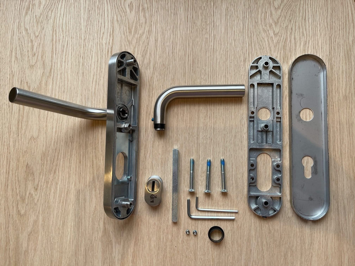 Hafi Private Line veiligheidsbeslag model 201 kruk/kruk RVS geborsteld - vooraanzicht detail