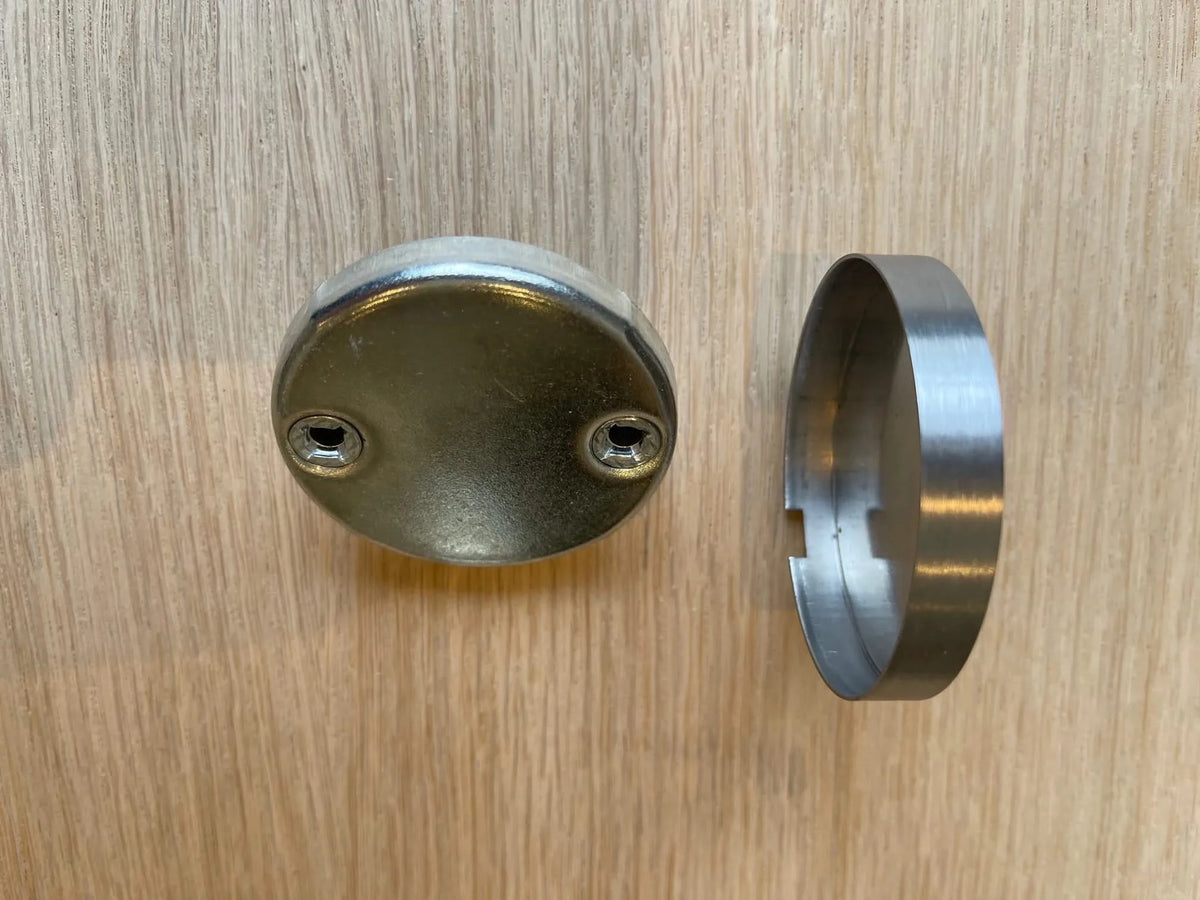 Hafi Private Line blind rozet rond RVS geborsteld – detailfoto