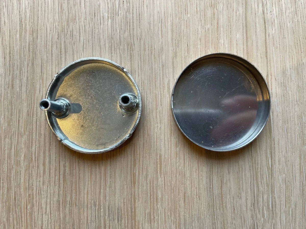 Hafi Private Line blind rozet rond RVS geborsteld – detailfoto