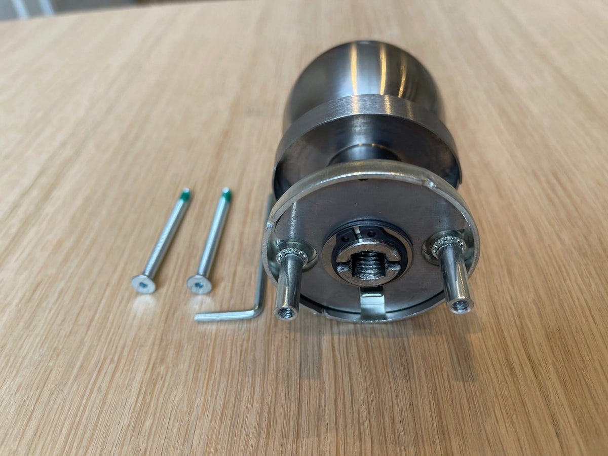 Hafi Private Line deurknop model 285 bolle draaibare knop RVS geborsteld – detailfoto