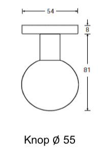 Hafi Private Line deurknop model 285 bolle draaibare knop RVS geborsteld – detailfoto