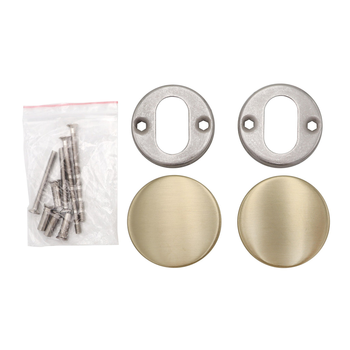 Griff Meister Blind rozet 53mm 6mm Dik Champagne PVD – detailweergave