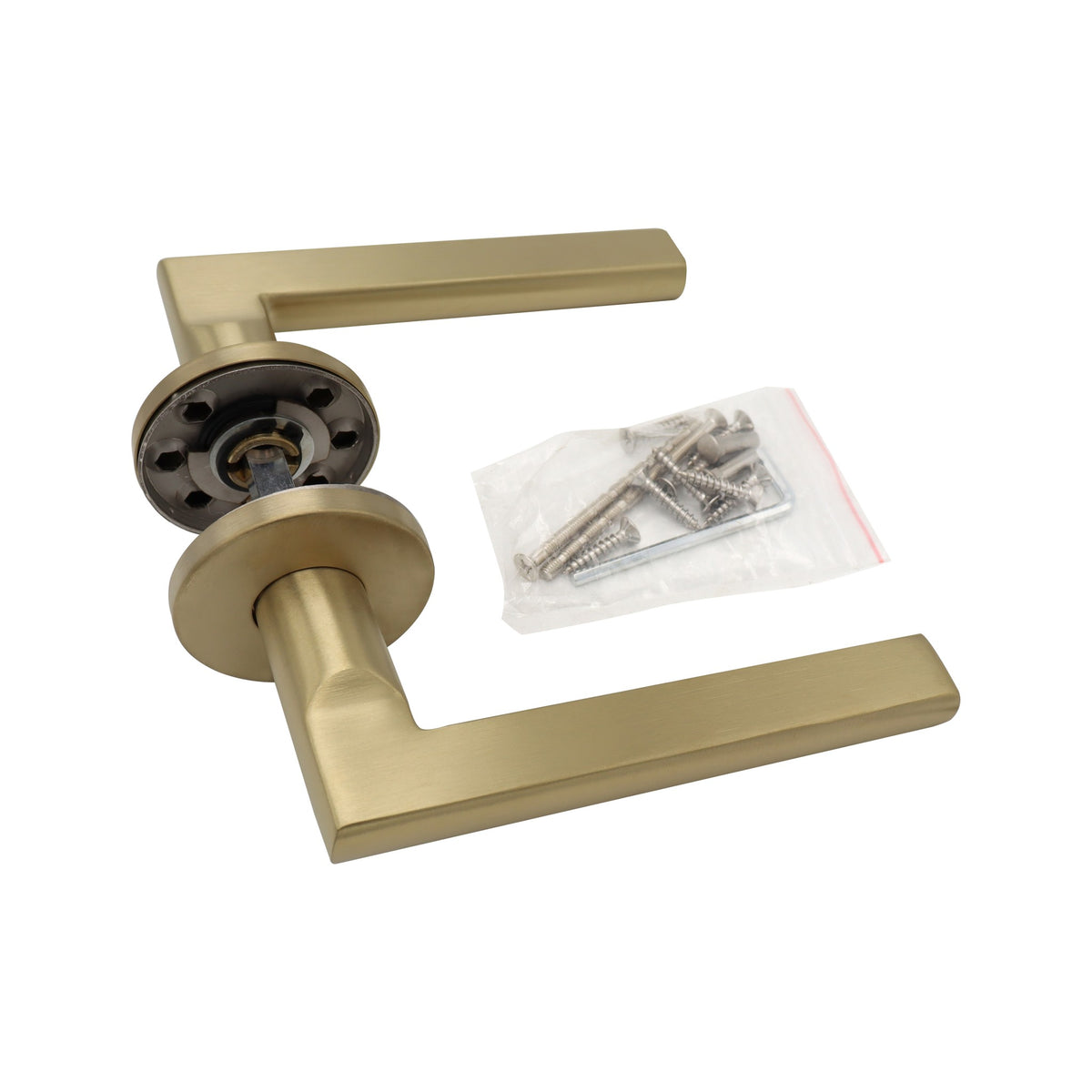 Griff Meister deurkruk Trevio 53mm ronde rozet 6mm dik Champagne PVD – detailweergave