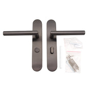 Griff Meister deurkruk Cornisa Gunmetal op ovaal schild WC63/8 toilet