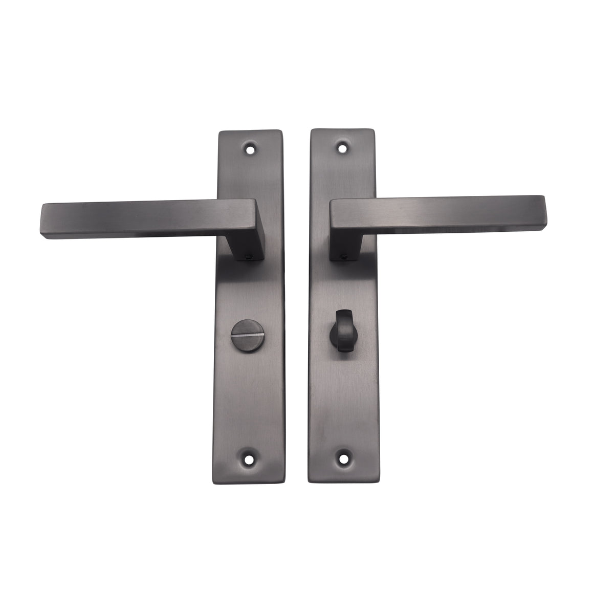 Griff Meister deurkruk Fortis Gunmetal op schild WC63/8 toilet