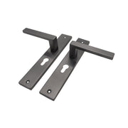 Griff Meister deurkruk Fortis Gunmetal op schild PC55