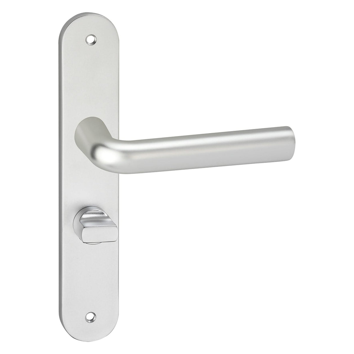 Impresso Bolton aluminium op ovaal schild – detail deurkruk