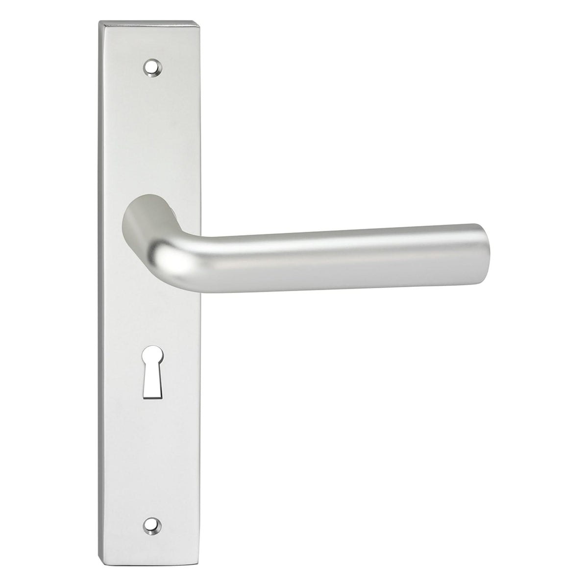Impresso Bolton aluminium op rechthoekig schild – gemonteerd op deur